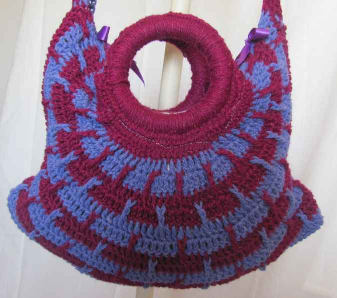 large image of art item: bag – crochet purple blue