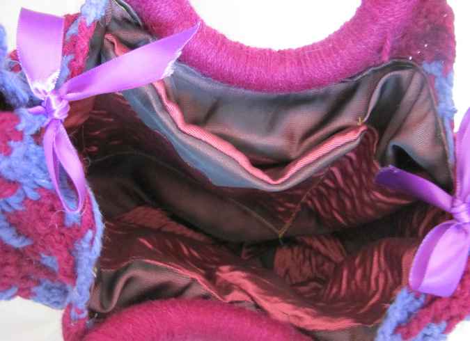 large image of art item: bag – crochet purple blue