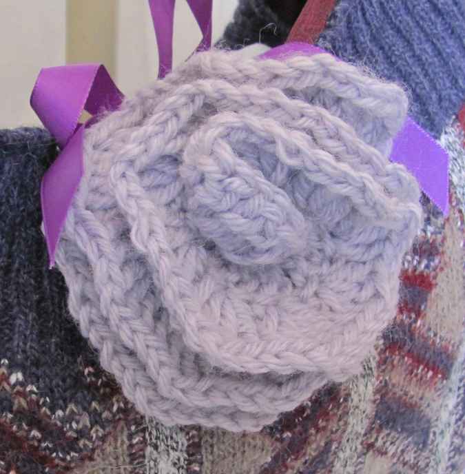 large image of art item: bag – crochet purple flower purple