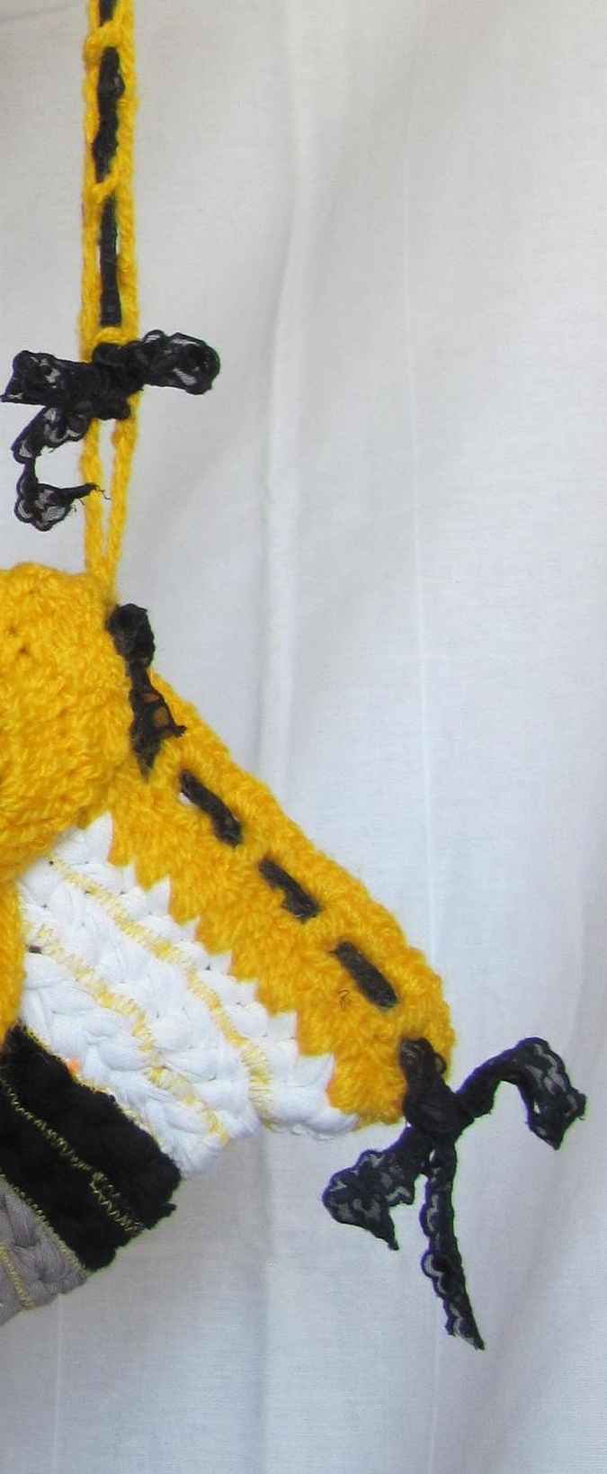 large image of art item: bag – crochet yellow black white