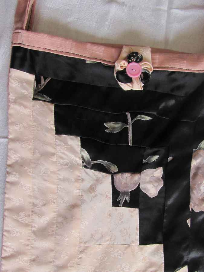 large image of art item: bag – diagonal black and light pink