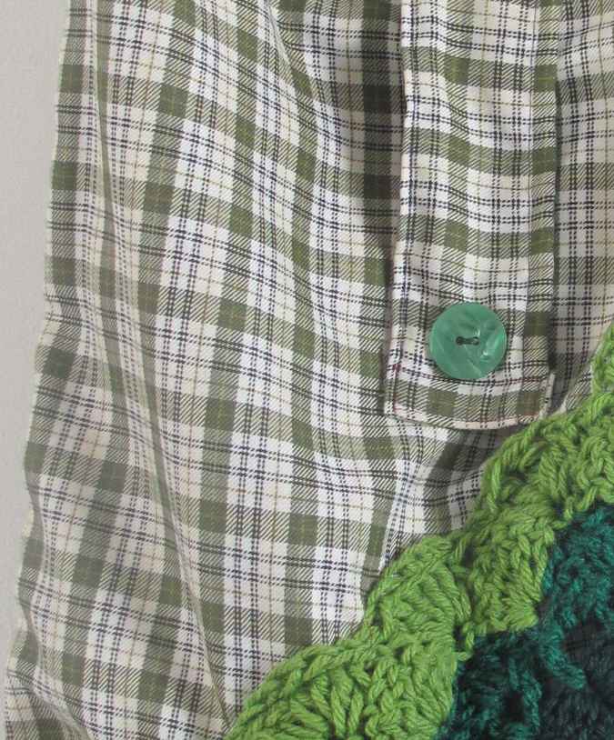 large image of art item: bag – diagonal checkred greens blues white