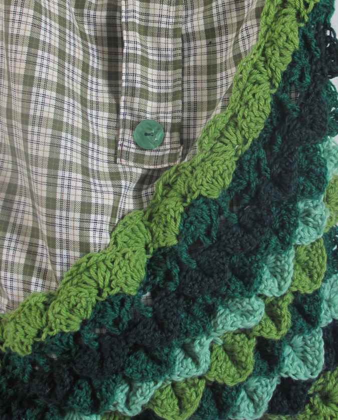 large image of art item: bag – diagonal checkred greens blues white