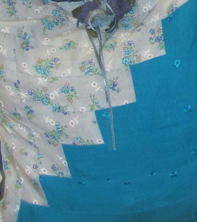 large image of art item: bag – diagonal turquoise white