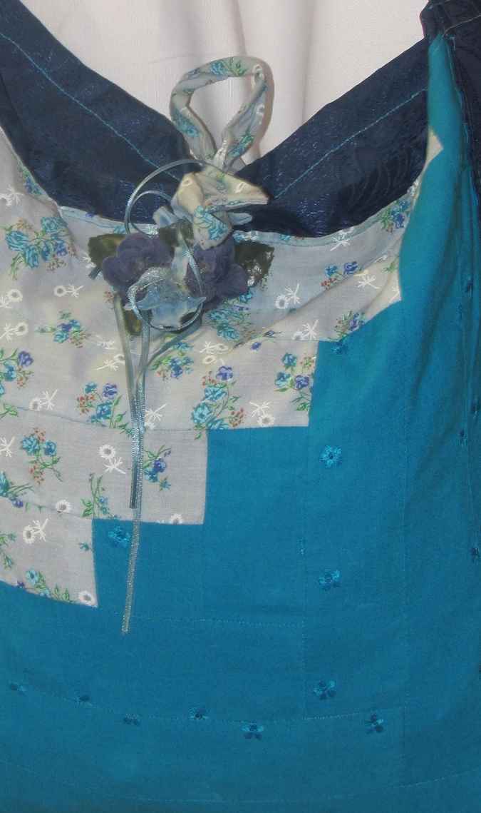 large image of art item: bag – diagonal turquoise white