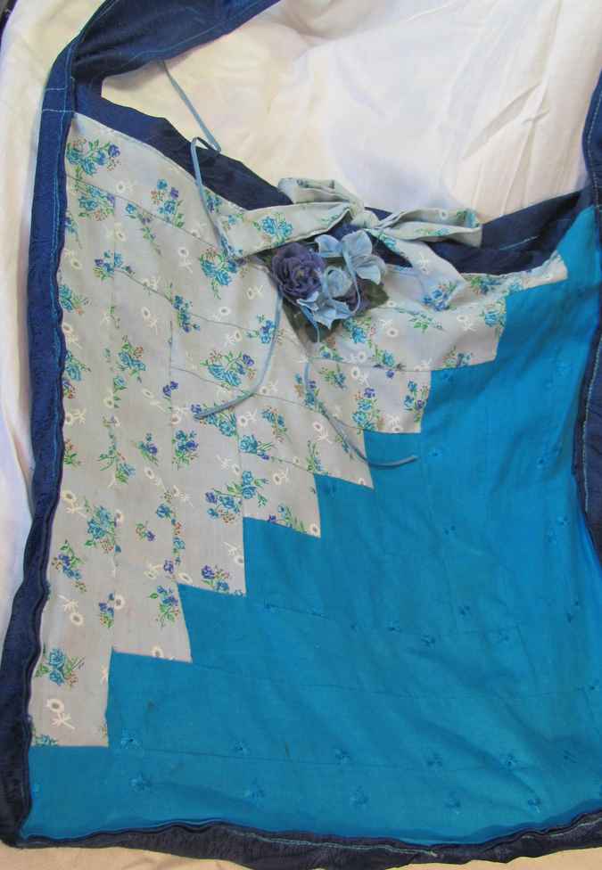 large image of art item: bag – diagonal turquoise white