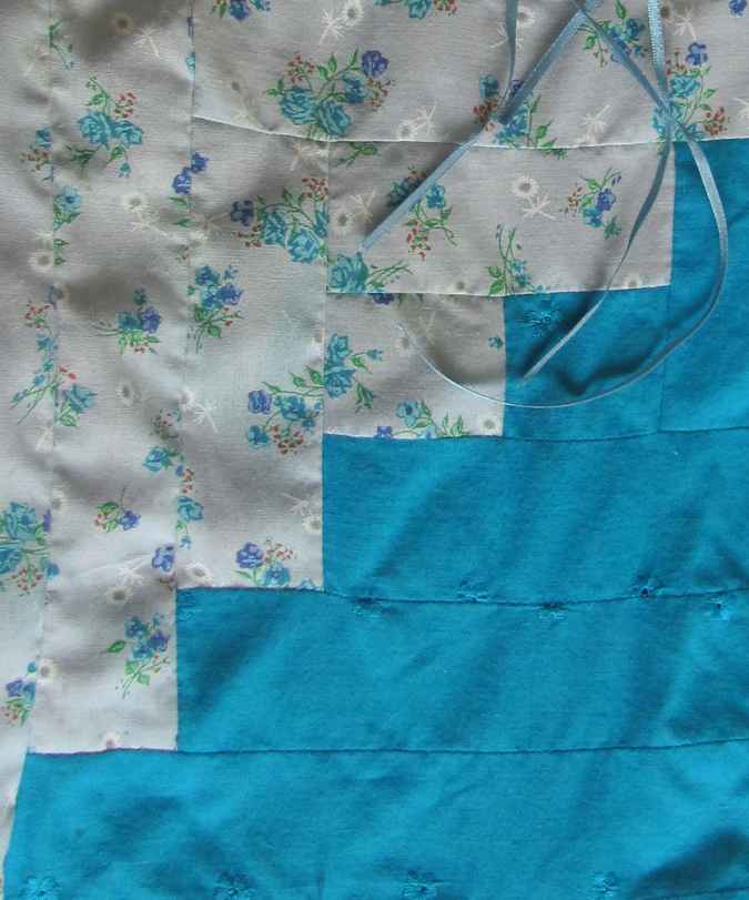 large image of art item: bag – diagonal turquoise white