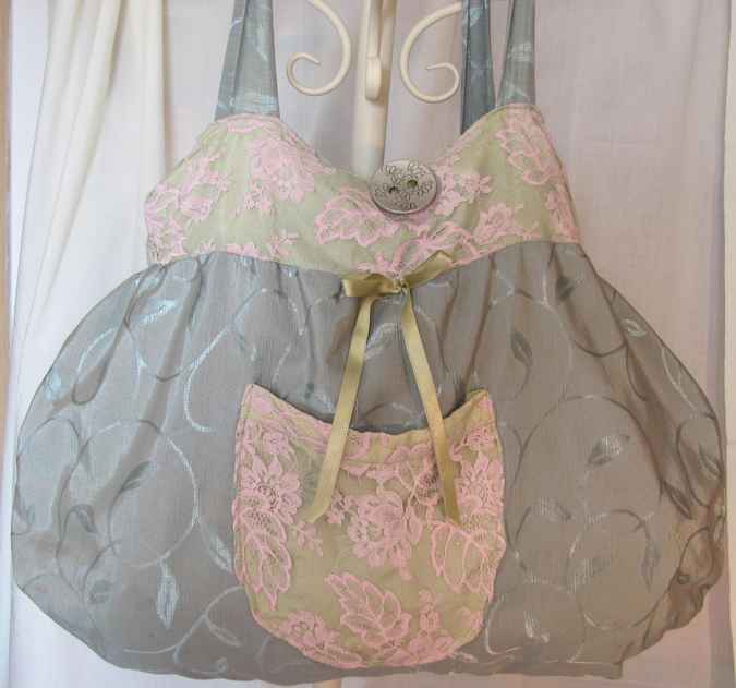 large image of art item: bag – gray pouch pink