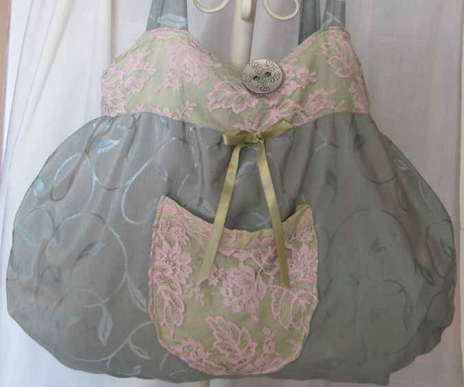 large image of art item: bag – gray pouch pink