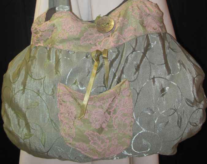 large image of art item: bag – gray pouch pink