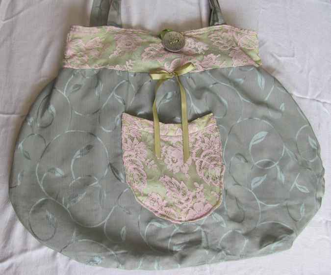 large image of art item: bag – gray pouch pink