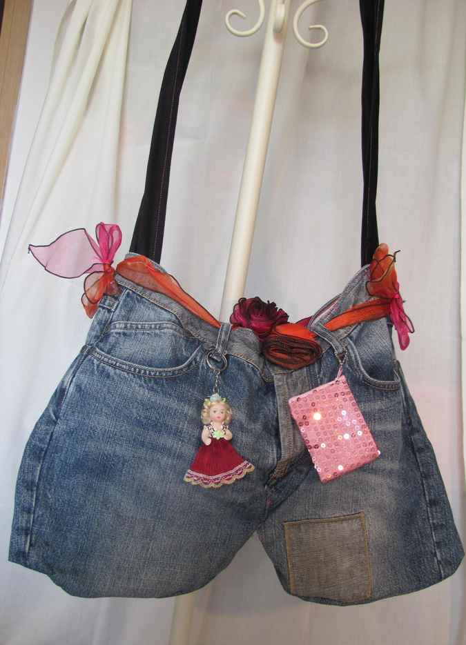large image of art item: bag – jeans doll ribbon
