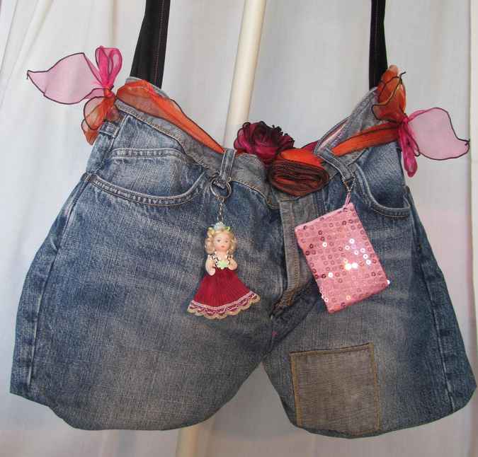 large image of art item: bag – jeans doll ribbon
