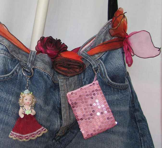 large image of art item: bag – jeans doll ribbon
