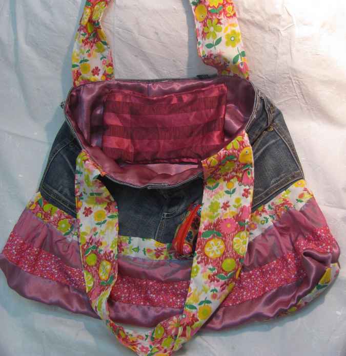 large image of art item: bag – jeans quilt halfhalf