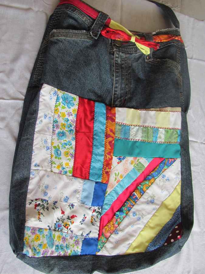 large image of art item: bag – jeans quiltstripes