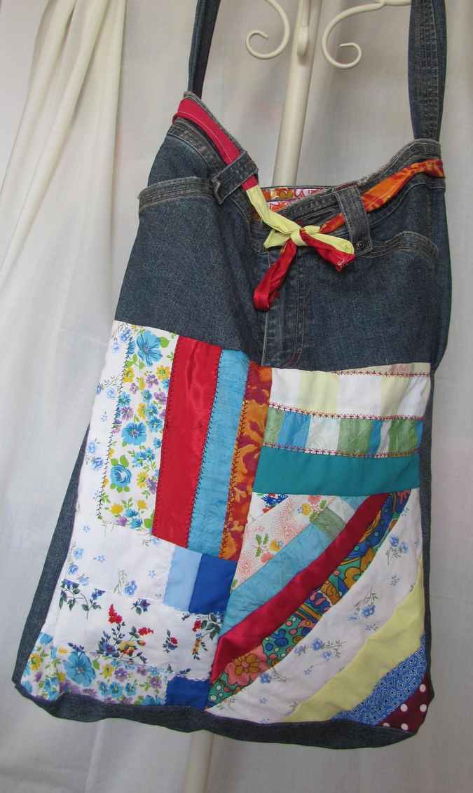 large image of art item: bag – jeans quiltstripes