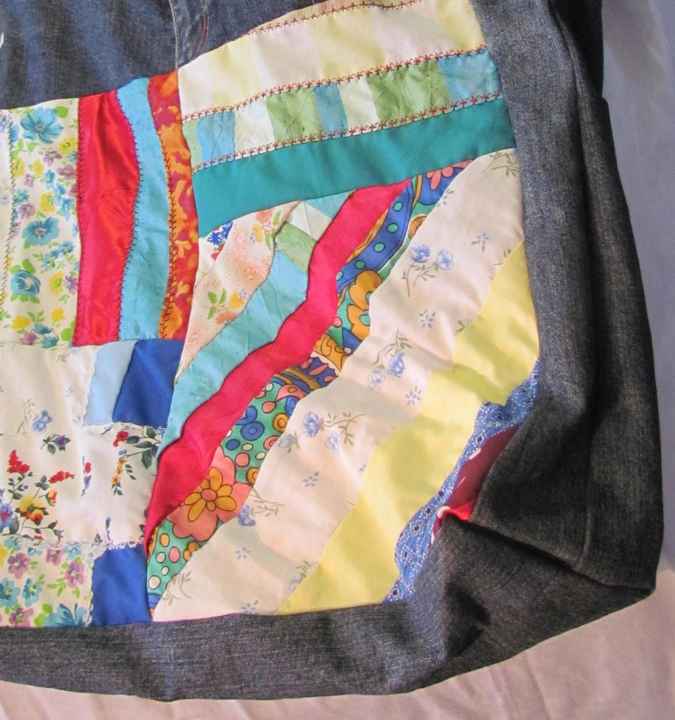 large image of art item: bag – jeans quiltstripes