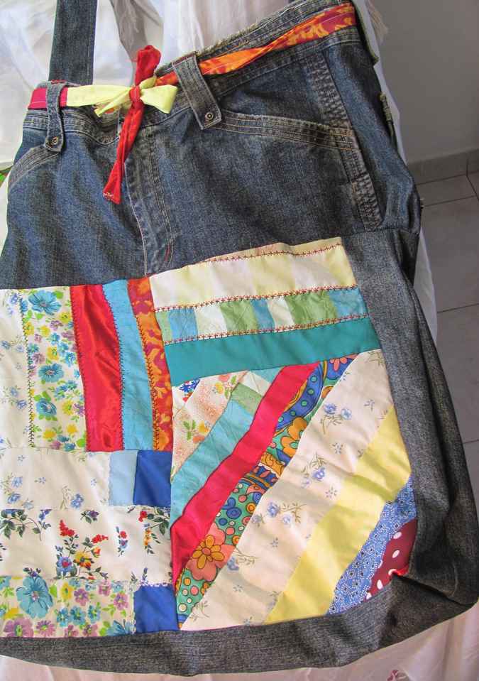 large image of art item: bag – jeans quiltstripes