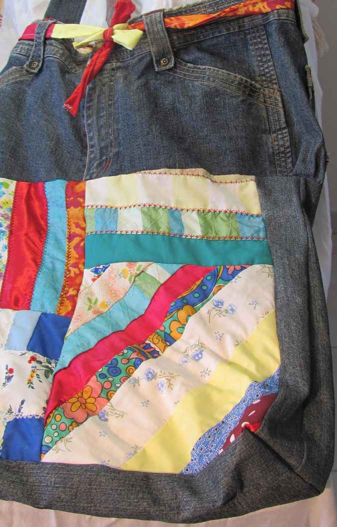 large image of art item: bag – jeans quiltstripes