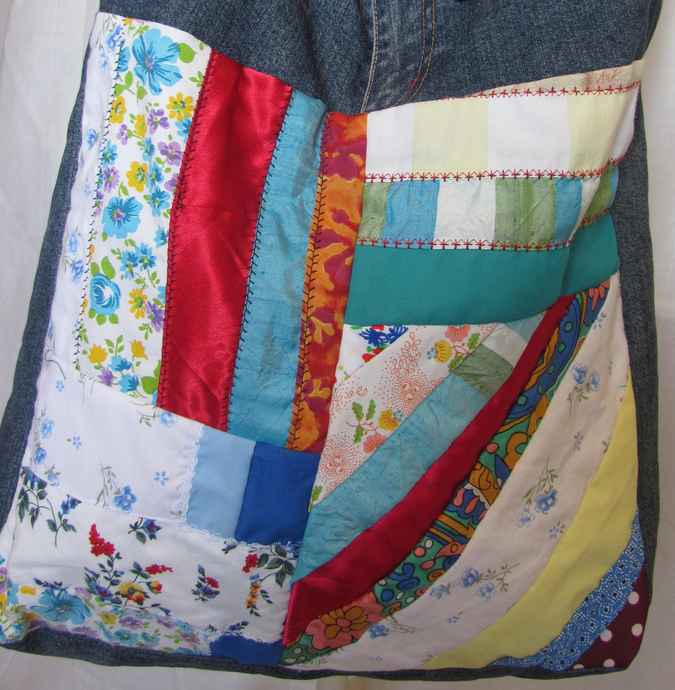 large image of art item: bag – jeans quiltstripes