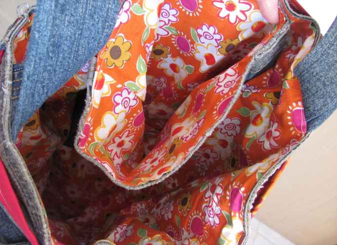 large image of art item: bag – jeans quiltstripes