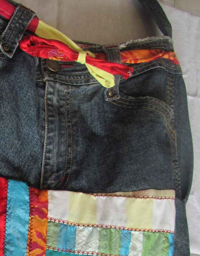 large image of art item: bag – jeans quiltstripes