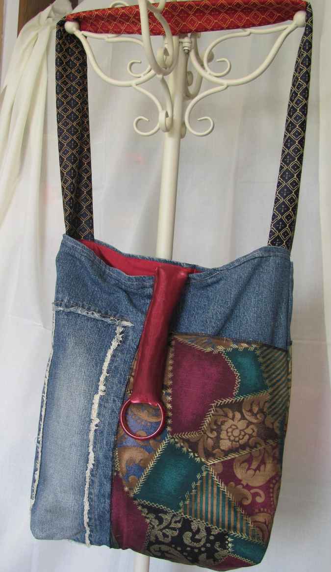 large image of art item: bag – jeans quiltwork