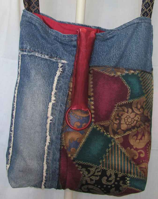 large image of art item: bag – jeans quiltwork