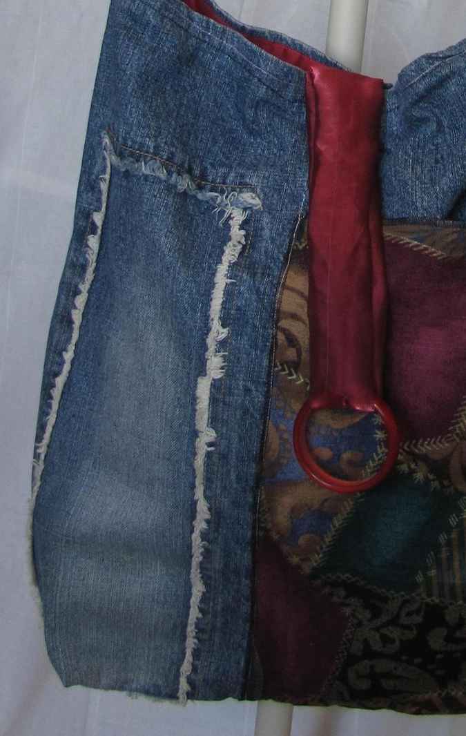large image of art item: bag – jeans quiltwork