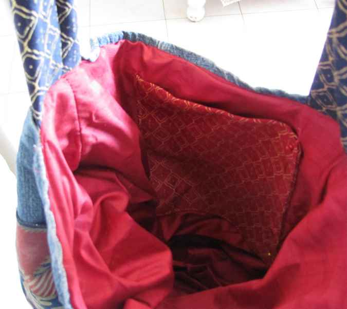 large image of art item: bag – jeans quiltwork