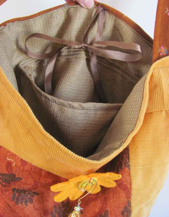 large image of art item: bag – orange with flower