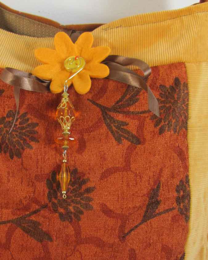 large image of art item: bag – orange with flower