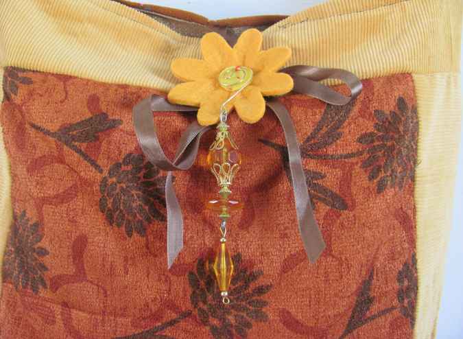 large image of art item: bag – orange with flower