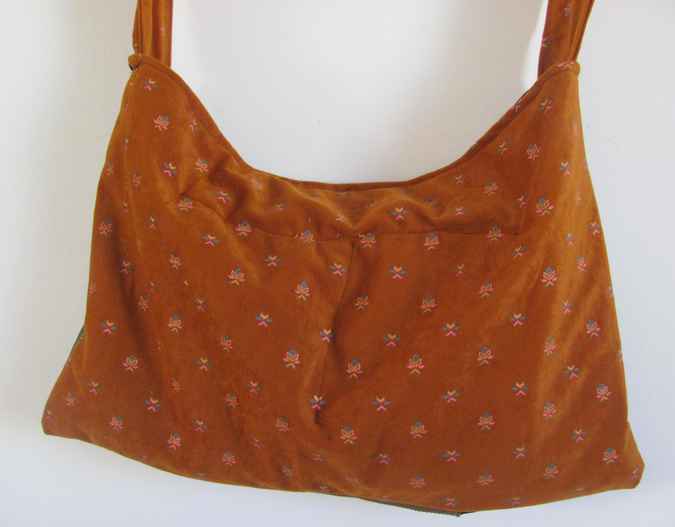 large image of art item: bag – orange with ribbon rose