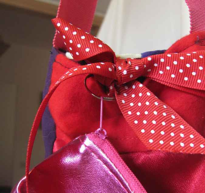 large image of art item: bag – pink red with shiny pink purse