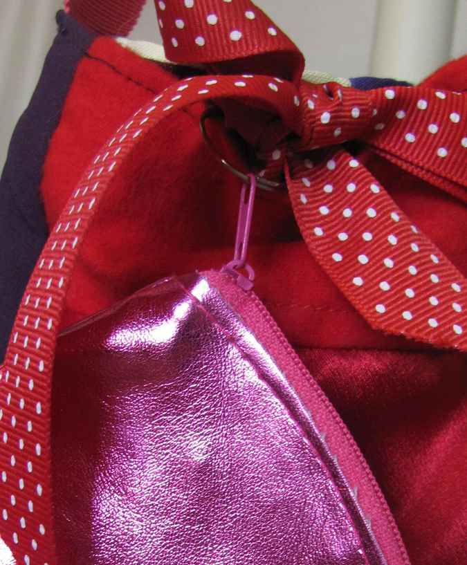 large image of art item: bag – pink red with shiny pink purse