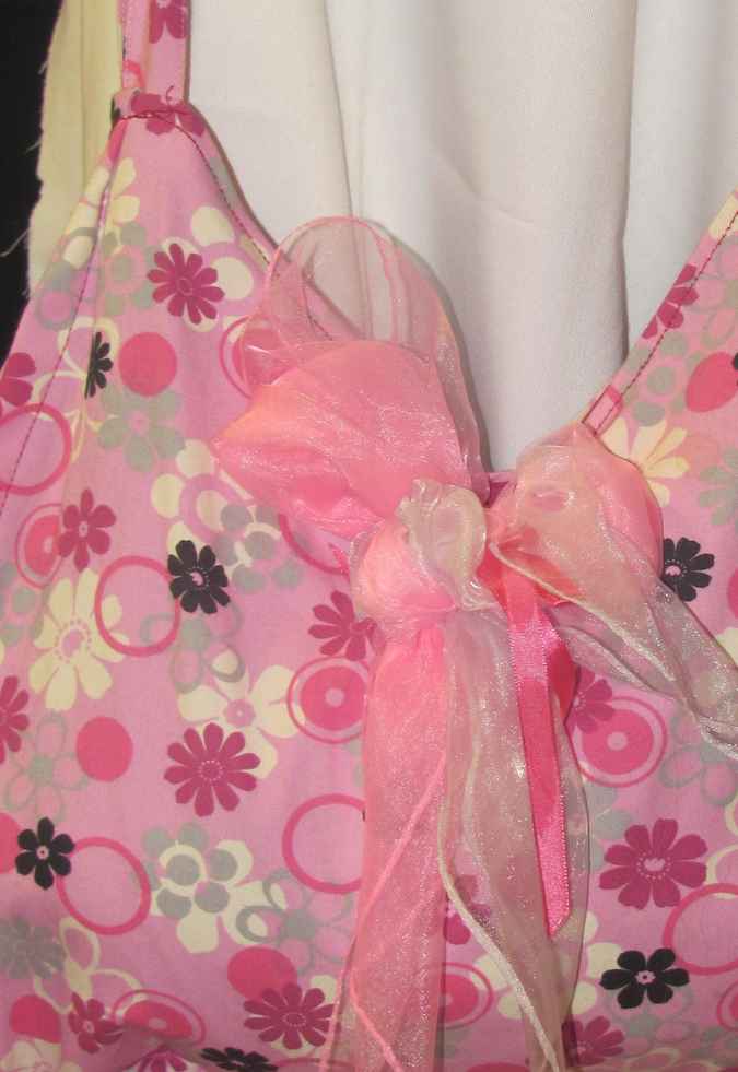 large image of art item: bag – pink with ribbons