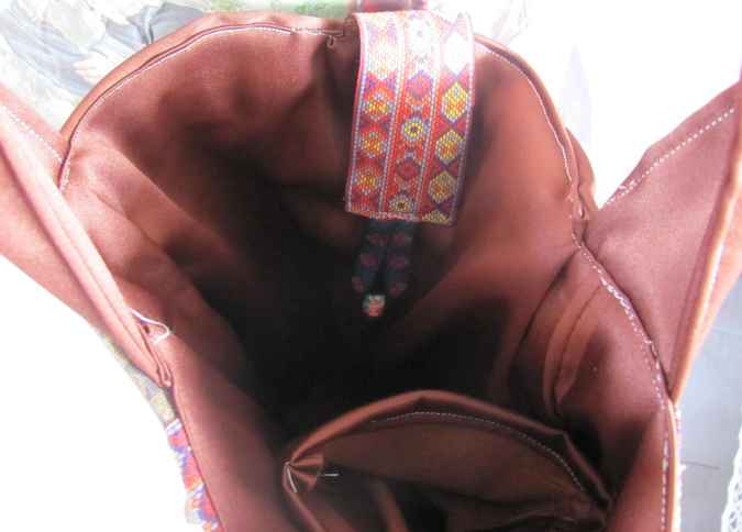 large image of art item: bag – quilt hearts crimson white checkered