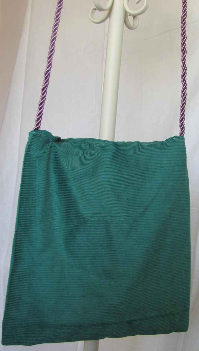 large image of art item: bag – quiltwork blue turquoise flower motif