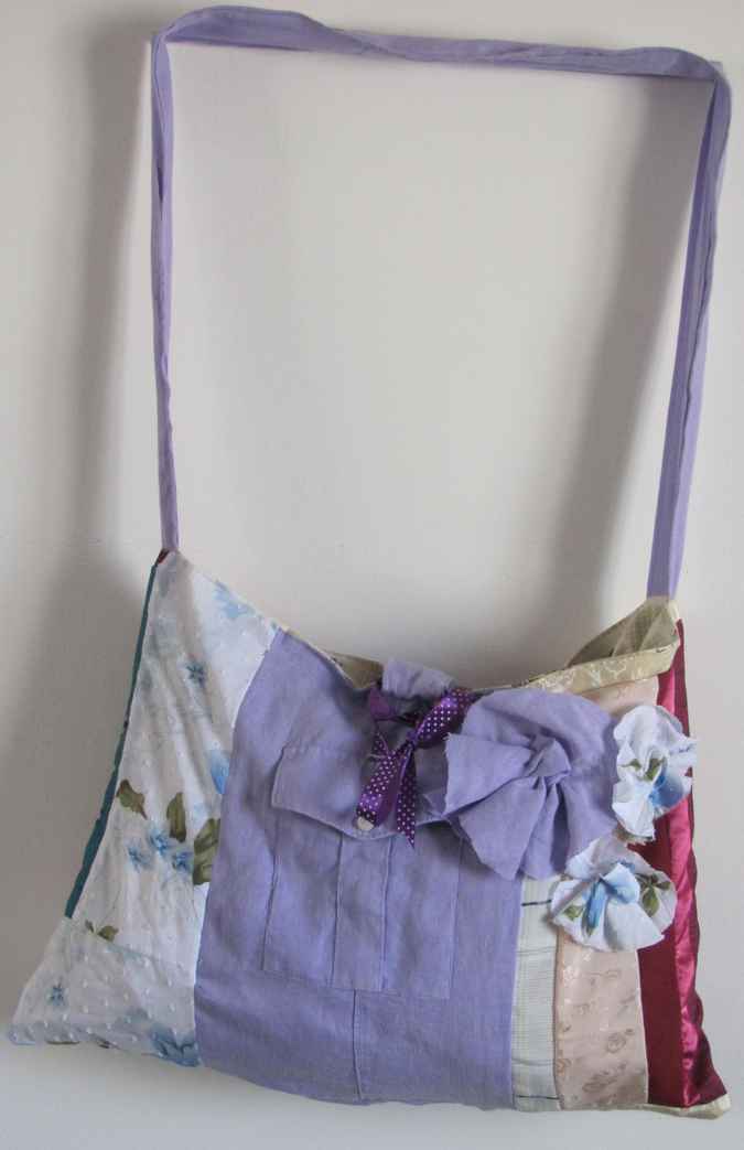 large image of art item: bag – quiltwork violet white crimson