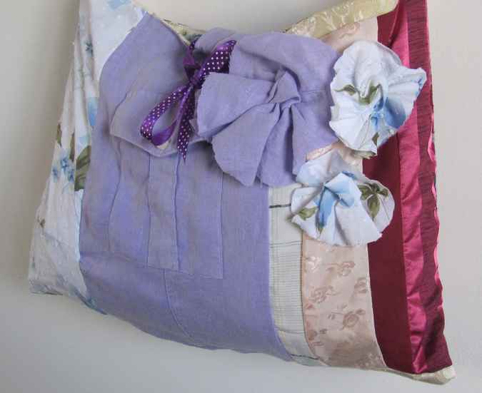 large image of art item: bag – quiltwork violet white crimson