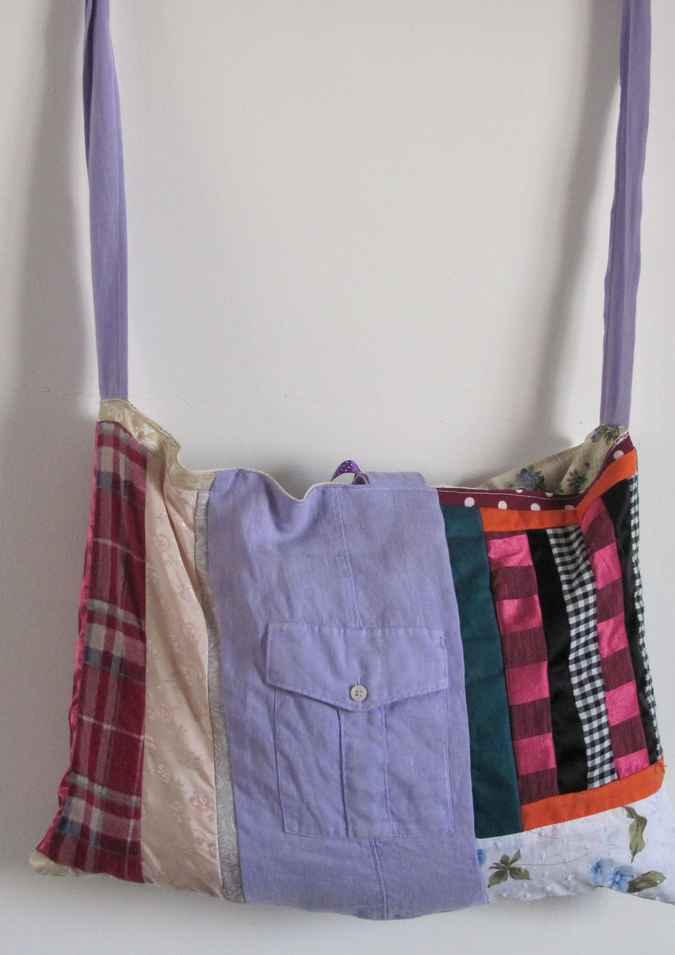 large image of art item: bag – quiltwork violet white crimson