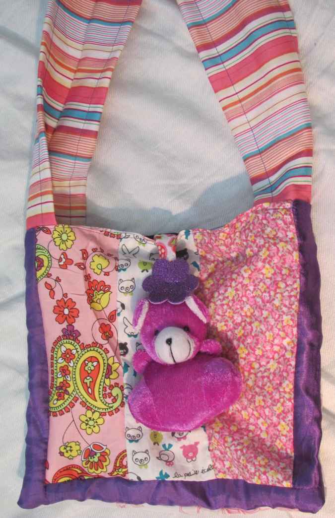 large image of art item: bag – teddy bear purple