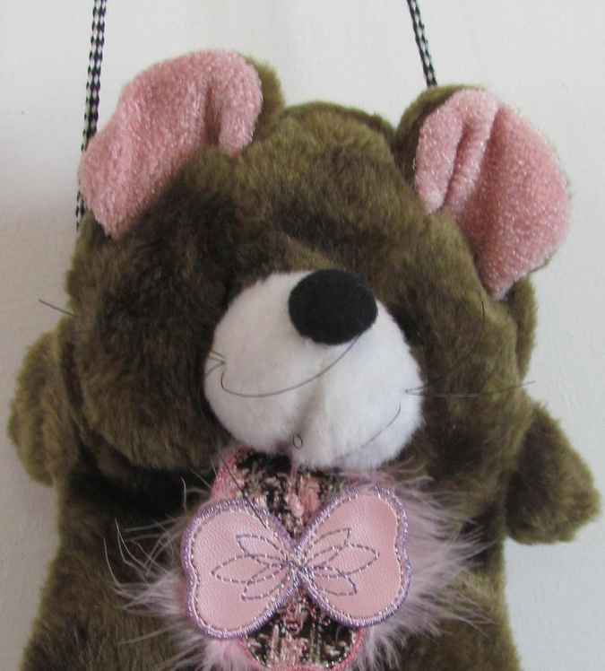 large image of art item: bag – teddy bear zipper brown