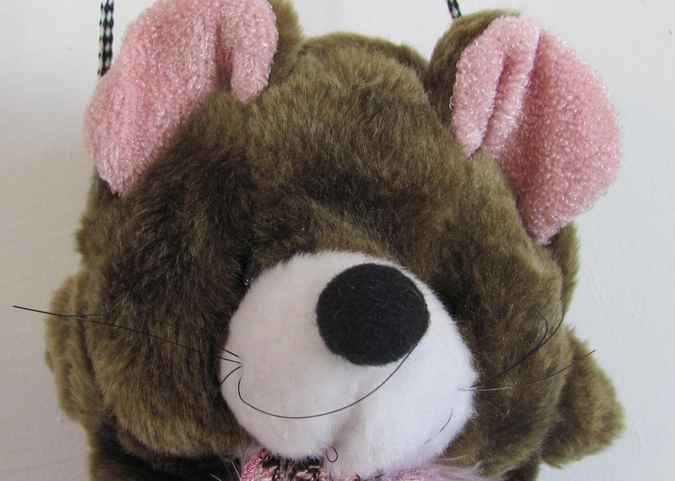 large image of art item: bag – teddy bear zipper brown