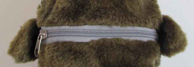 large image of art item: bag – teddy bear zipper brown