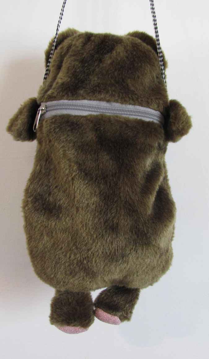 large image of art item: bag – teddy bear zipper brown