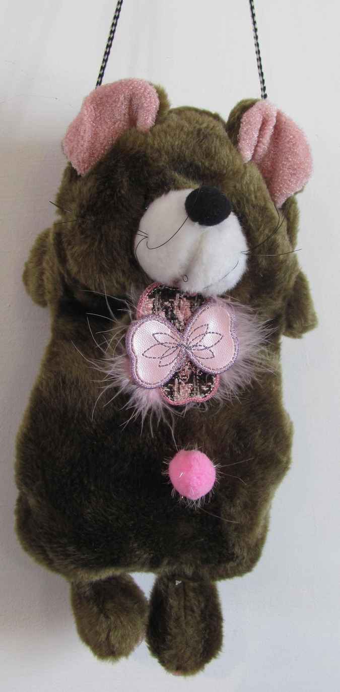 large image of art item: bag – teddy bear zipper brown