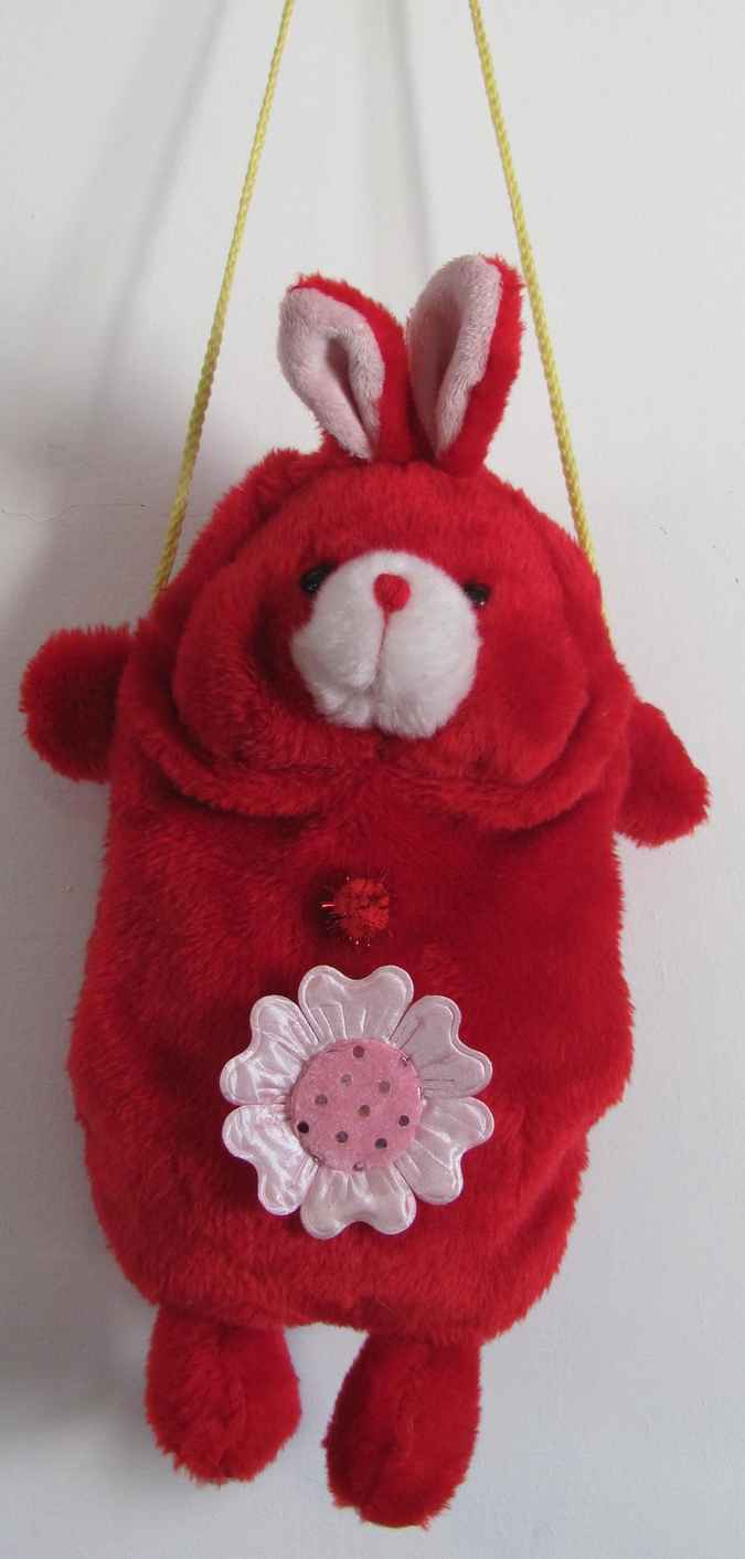 large image of art item: bag – teddy bear zipper red